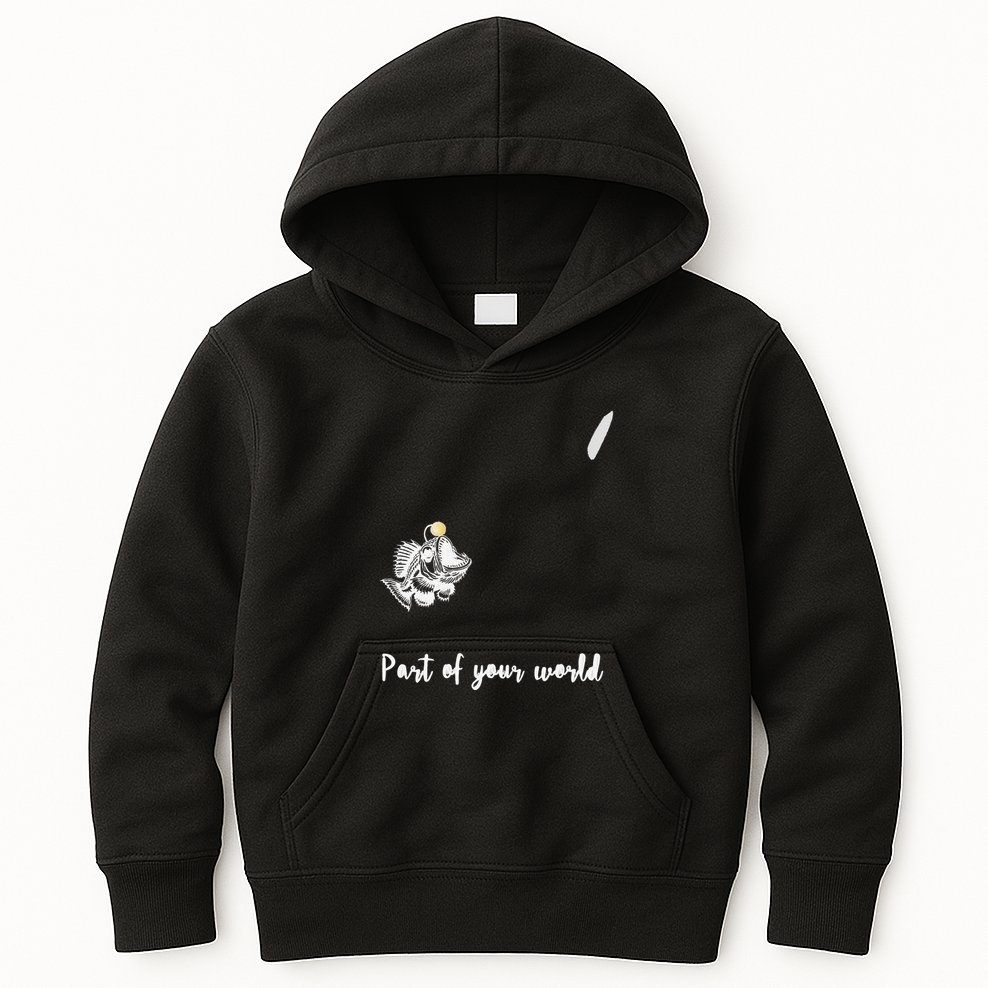 Angler Fish Deep Sea Cute Rip .Png Kids Hoodie