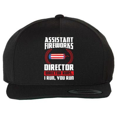 Assistant Fireworks Director Runs Firework Usa Funny Gift Wool Snapback Cap