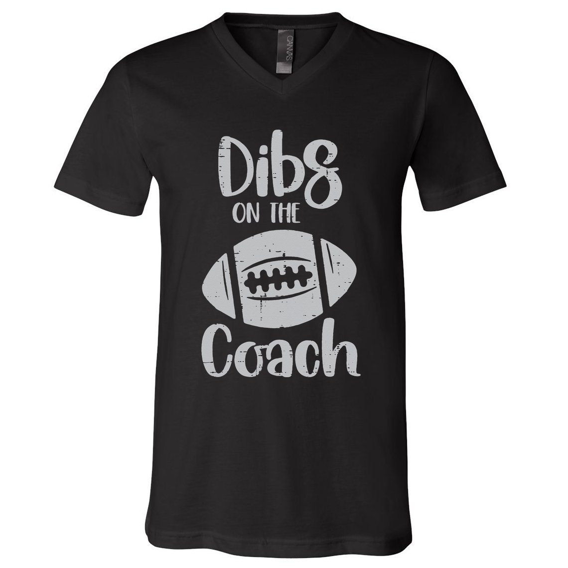 American Football Dibs On The Coach Funny Sports Wife V-Neck T-Shirt