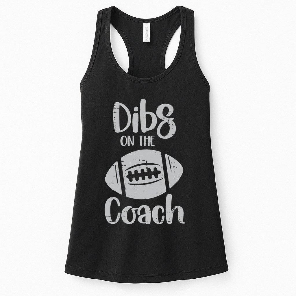 American Football Dibs On The Coach Funny Sports Wife Womens Tank Top