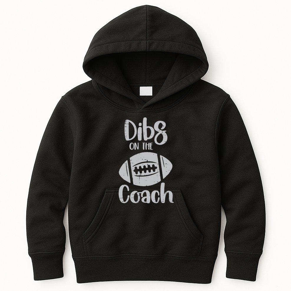 American Football Dibs On The Coach Funny Sports Wife Kids Hoodie