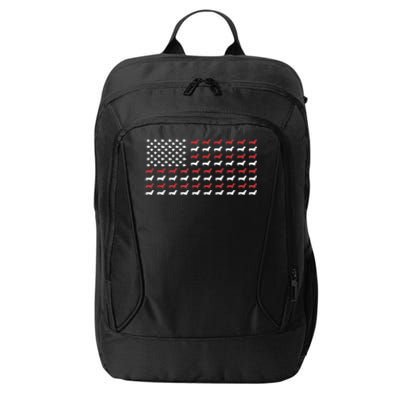 American Flag Dachshund Patriotic Gift Funny Dachshund Doxie Lover Gift City Backpack