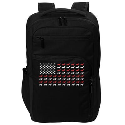 American Flag Dachshund Patriotic Gift Funny Dachshund Doxie Lover Gift Impact Tech Backpack