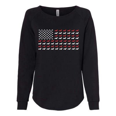 American Flag Dachshund Patriotic Gift Funny Dachshund Doxie Lover Gift Womens California Wash Sweatshirt