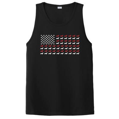 American Flag Dachshund Patriotic Gift Funny Dachshund Doxie Lover Gift PosiCharge Competitor Tank