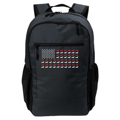 American Flag Dachshund Patriotic Gift Funny Dachshund Doxie Lover Gift Daily Commute Backpack