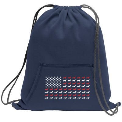 American Flag Dachshund Patriotic Gift Funny Dachshund Doxie Lover Gift Sweatshirt Cinch Pack Bag