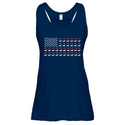 American Flag Dachshund Patriotic Gift Funny Dachshund Doxie Lover Gift Ladies Essential Flowy Tank