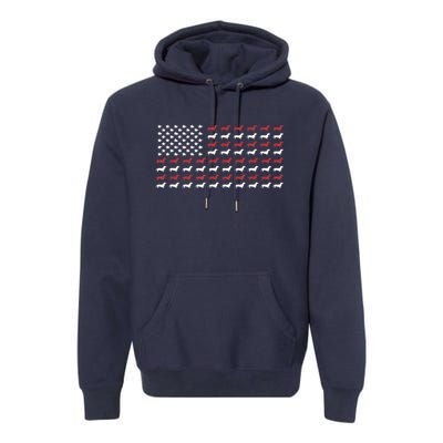 American Flag Dachshund Patriotic Gift Funny Dachshund Doxie Lover Gift Premium Hoodie