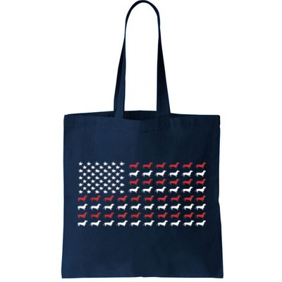 American Flag Dachshund Patriotic Gift Funny Dachshund Doxie Lover Gift Tote Bag