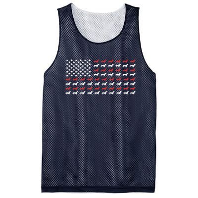 American Flag Dachshund Patriotic Gift Funny Dachshund Doxie Lover Gift Mesh Reversible Basketball Jersey Tank