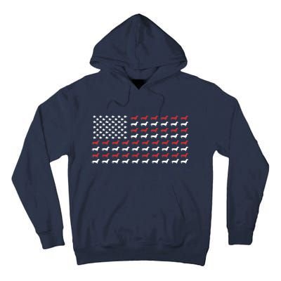 American Flag Dachshund Patriotic Gift Funny Dachshund Doxie Lover Gift Tall Hoodie