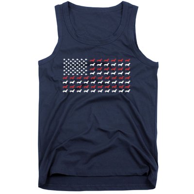 American Flag Dachshund Patriotic Gift Funny Dachshund Doxie Lover Gift Tank Top