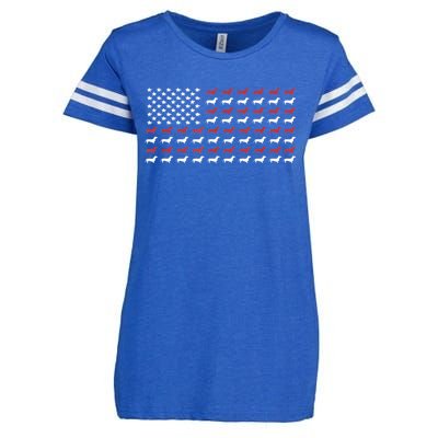 American Flag Dachshund Patriotic Gift Funny Dachshund Doxie Lover Gift Enza Ladies Jersey Football T-Shirt