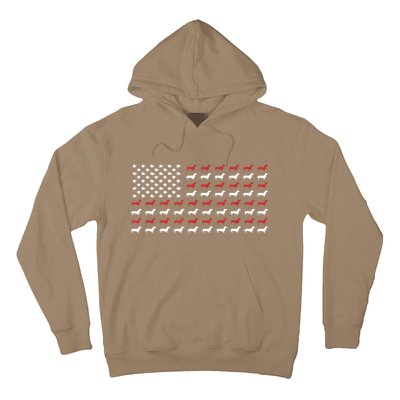 American Flag Dachshund Patriotic Gift Funny Dachshund Doxie Lover Gift Hoodie