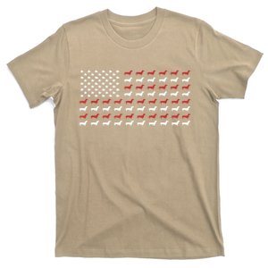 American Flag Dachshund Patriotic Gift Funny Dachshund Doxie Lover Gift T-Shirt