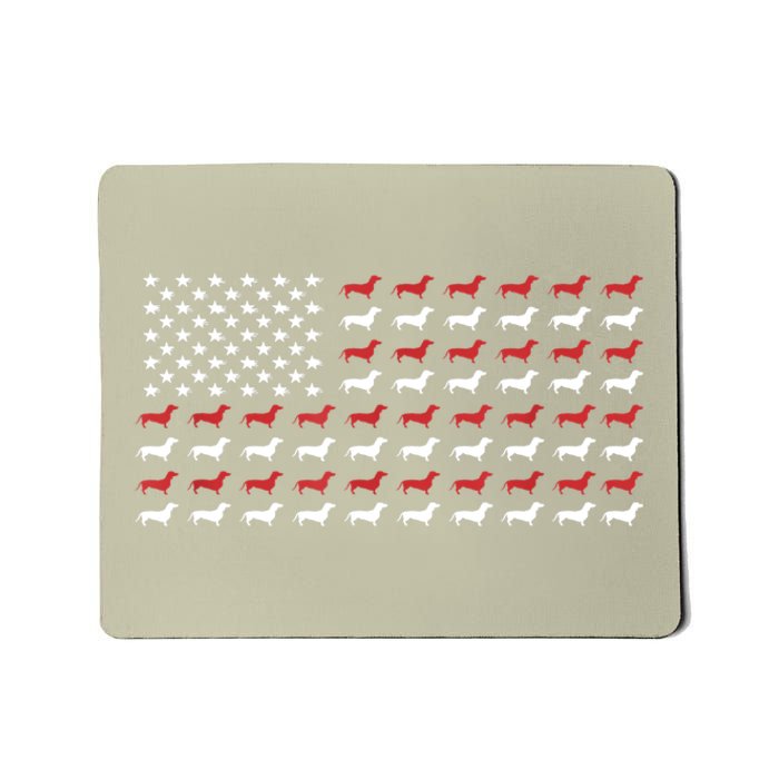 American Flag Dachshund Patriotic Gift Funny Dachshund Doxie Lover Gift Mousepad