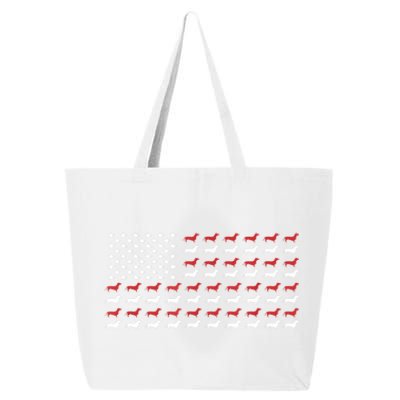 American Flag Dachshund Patriotic Gift Funny Dachshund Doxie Lover Gift 25L Jumbo Tote