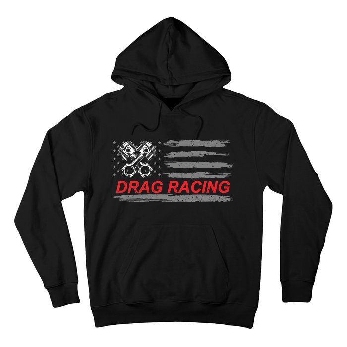 American Flag Drag Racing Car Lover Gift Idea Mm Hoodie