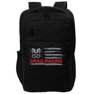 American Flag Drag Racing Car Lover Gift Idea Mm Impact Tech Backpack