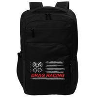 American Flag Drag Racing Car Lover Gift Idea Mm Impact Tech Backpack