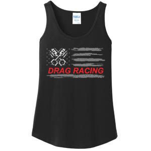 American Flag Drag Racing Car Lover Gift Idea Mm Ladies Essential Tank