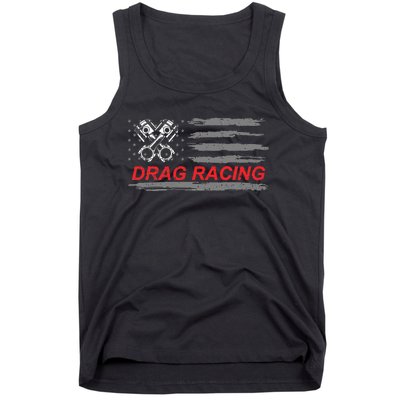 American Flag Drag Racing Car Lover Gift Idea Mm Tank Top