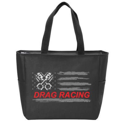 American Flag Drag Racing Car Lover Gift Idea Mm Zip Tote Bag