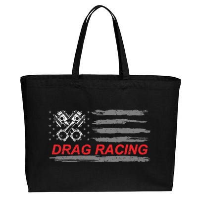 American Flag Drag Racing Car Lover Gift Idea Mm Cotton Canvas Jumbo Tote