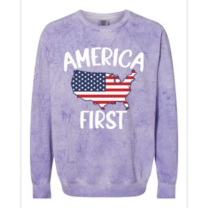 America First Donald Trump Gift 2024 Election Gift Colorblast Crewneck Sweatshirt