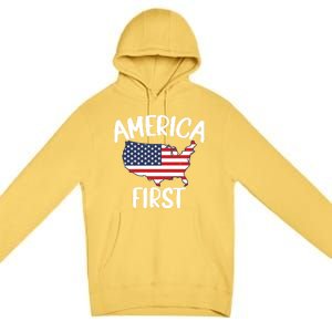 America First Donald Trump Gift 2024 Election Gift Premium Pullover Hoodie