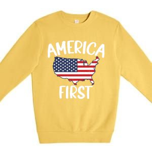 America First Donald Trump Gift 2024 Election Gift Premium Crewneck Sweatshirt