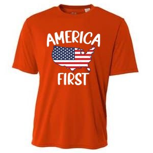 America First Donald Trump Gift 2024 Election Gift Cooling Performance Crew T-Shirt