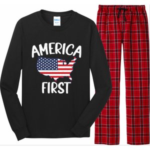 America First Donald Trump Gift 2024 Election Gift Long Sleeve Pajama Set