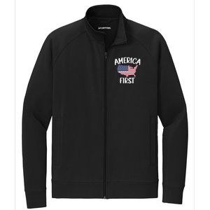 America First Donald Trump Gift 2024 Election Gift Stretch Full-Zip Cadet Jacket