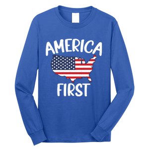 America First Donald Trump Gift 2024 Election Gift Long Sleeve Shirt