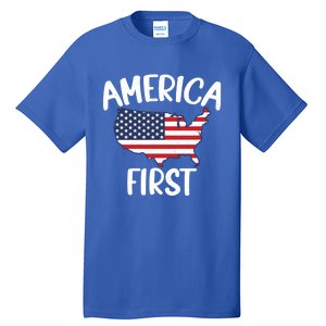 America First Donald Trump Gift 2024 Election Gift Tall T-Shirt