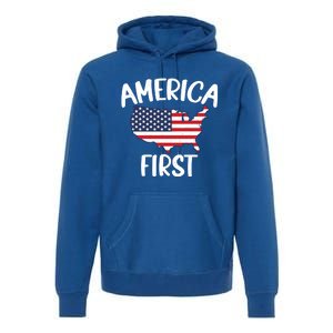 America First Donald Trump Gift 2024 Election Gift Premium Hoodie