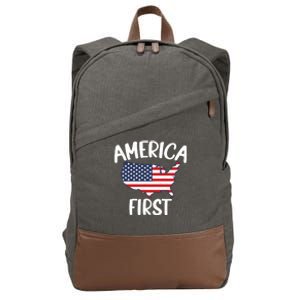 America First Donald Trump Gift 2024 Election Gift Cotton Canvas Backpack