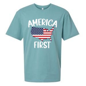 America First Donald Trump Gift 2024 Election Gift Sueded Cloud Jersey T-Shirt