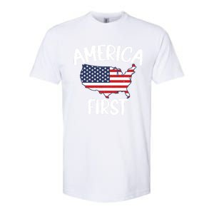 America First Donald Trump Gift 2024 Election Gift Softstyle CVC T-Shirt