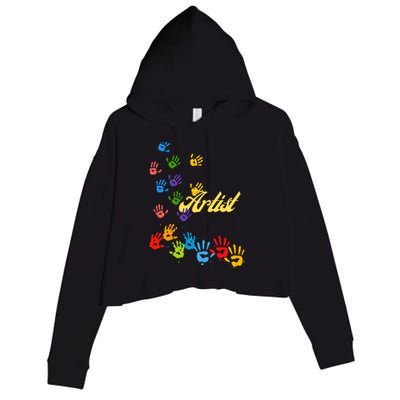 Artist Funny Design Crop Fleece Hoodie