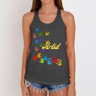 Artist Funny Design Women's Knotted Racerback Tank