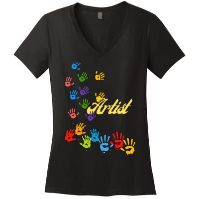 Artist Funny Design Women's V-Neck T-Shirt