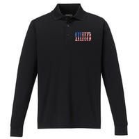 American Flag Different Kinds Of Knife Knife Collector Performance Long Sleeve Polo