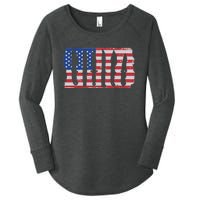 American Flag Different Kinds Of Knife Knife Collector Women's Perfect Tri Tunic Long Sleeve Shirt