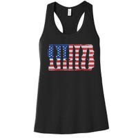 American Flag Different Kinds Of Knife Knife Collector Women's Racerback Tank