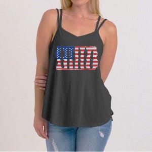 American Flag Different Kinds Of Knife Knife Collector Women's Strappy Tank