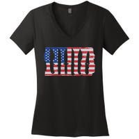 American Flag Different Kinds Of Knife Knife Collector Women's V-Neck T-Shirt