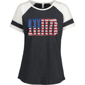 American Flag Different Kinds Of Knife Knife Collector Enza Ladies Jersey Colorblock Tee